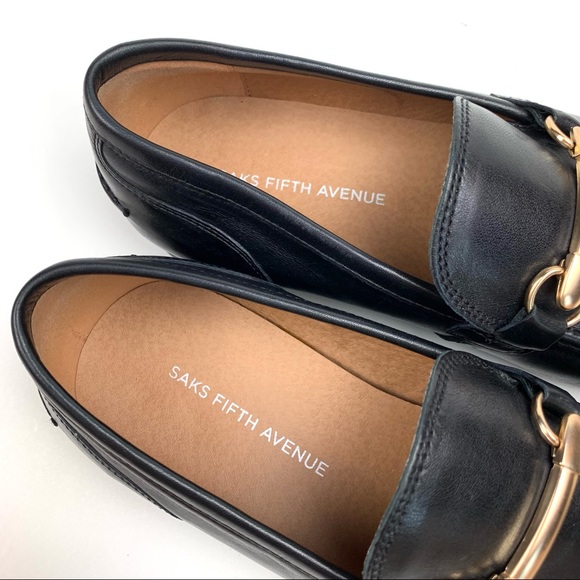 Saks Fifth Avenue Black Leather Firenze Loafer - Picture 5 of 7